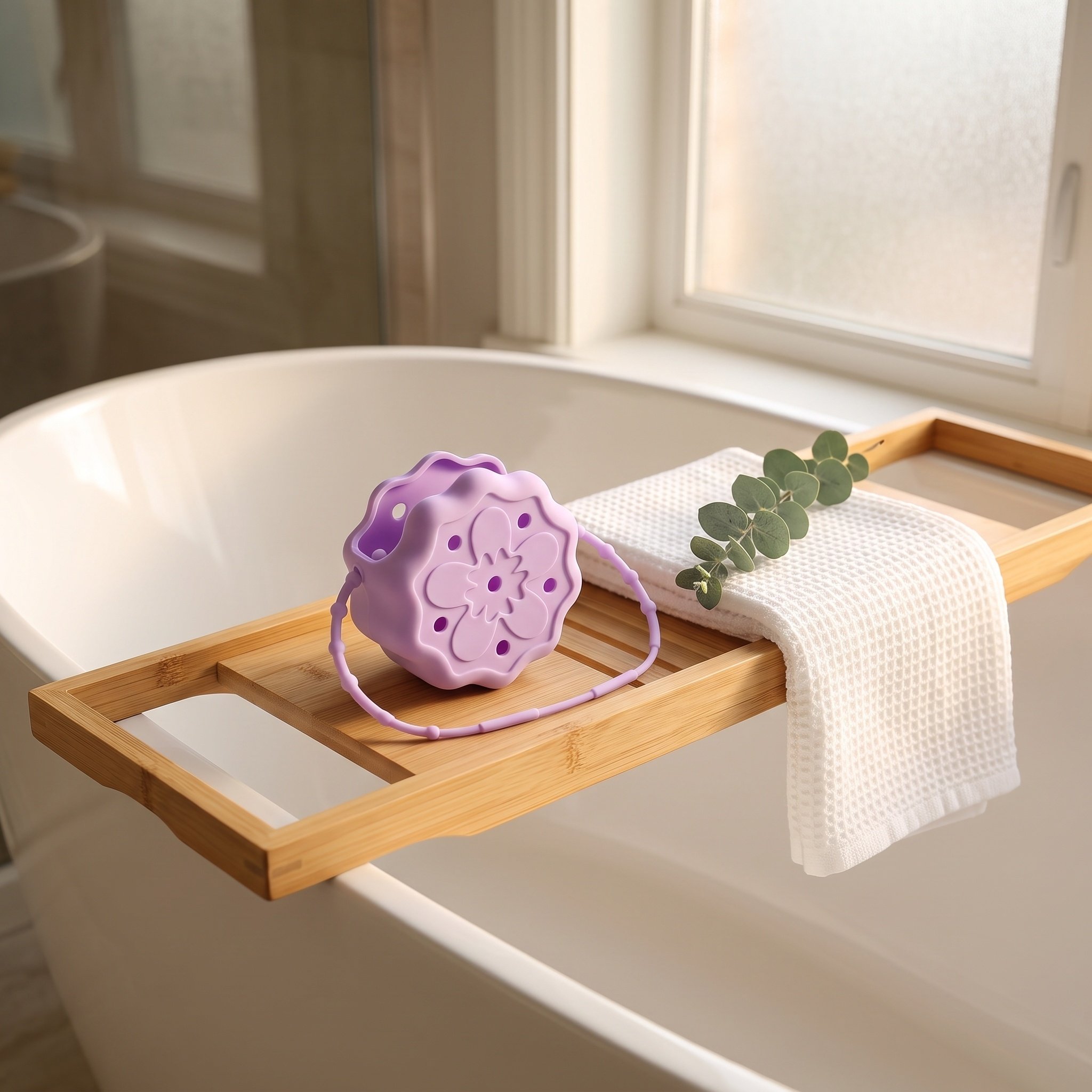 Shower Steamer Tablet - 보라색 실리콘 샤워 스티머 홀더, 걸이형