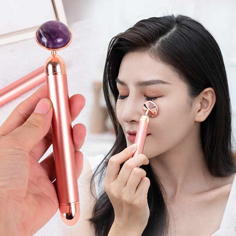 Jade Roller Stone - 천연석 로즈 골드 전기 롤러 원래