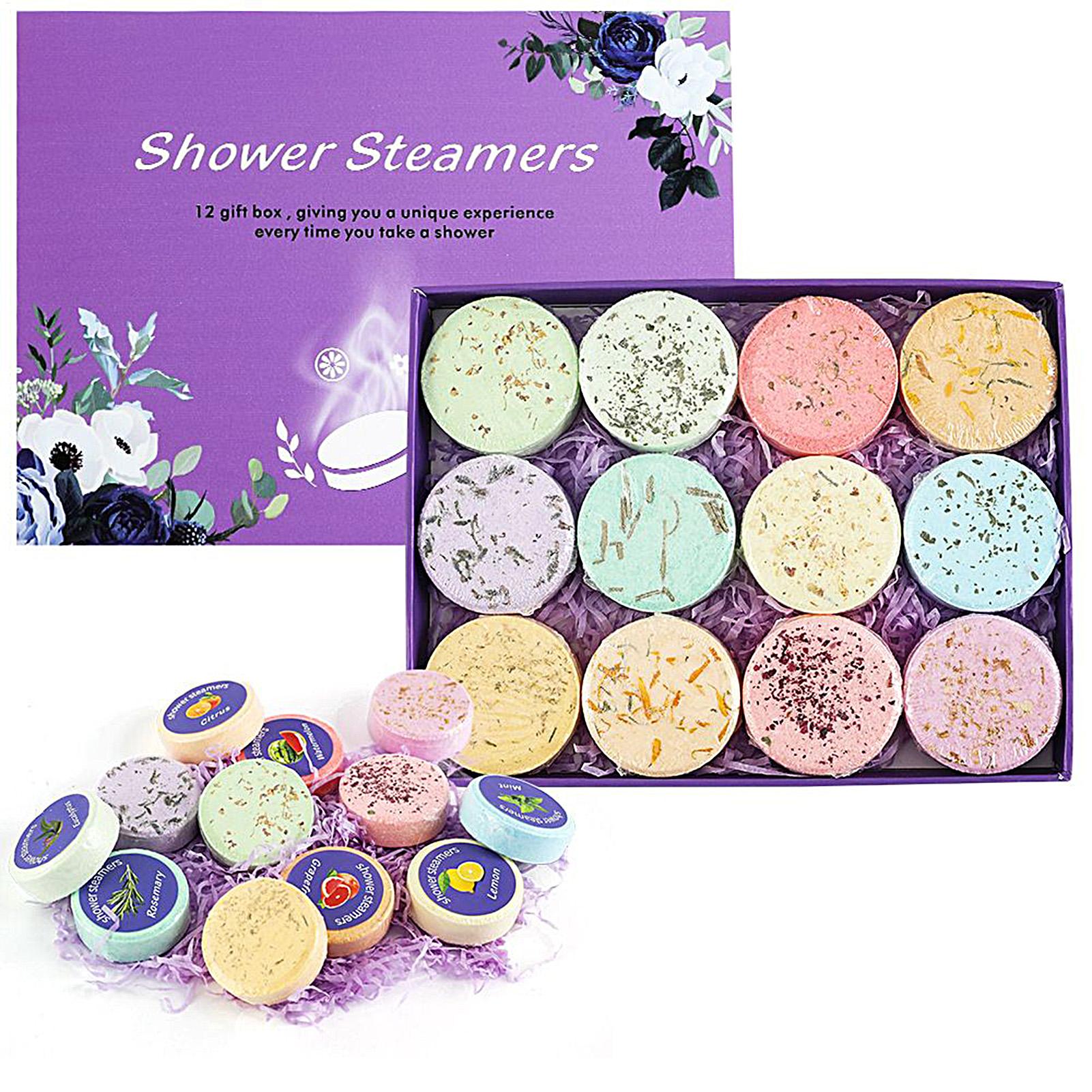 Shower Steamer Tablet - 12개/세트 욕조 아로마테라피 샤워 스티머 아로마테라피