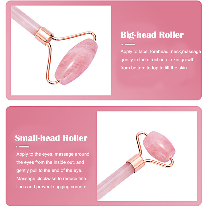 천연 로즈 쿼츠 옥 롤러 Gua 샤 스크레이퍼 세트 페 - Jade Roller Stone 리뷰 및 가격