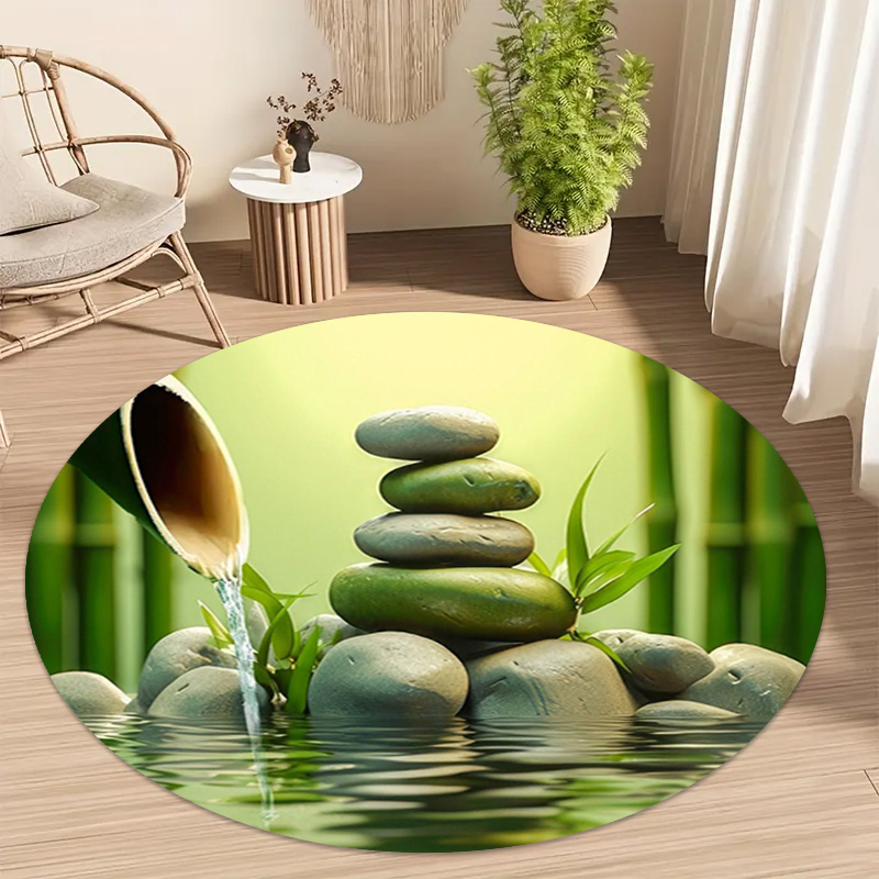 선(禪) 대나무 돌 물결 무늬 원형 러그 명상 요가 스 - Spa Wellness Yoga 리뷰 및 가격