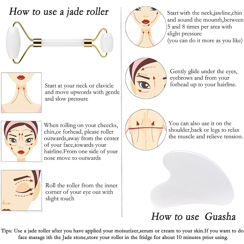 천연 옥 롤러 페이스 괄사 마사지기 페이스 롤러 리프팅 - Jade Roller Stone 리뷰 및 가격