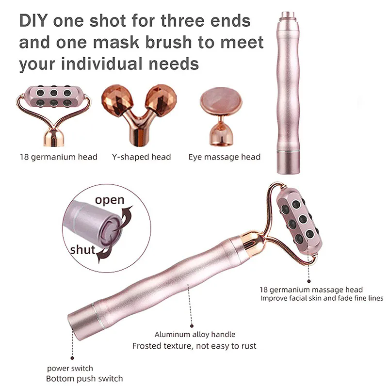 3 in 1 3D 롤러 게르마늄 스톤 뷰티 바 로즈 쿼 - Jade Roller Stone 리뷰 및 가격