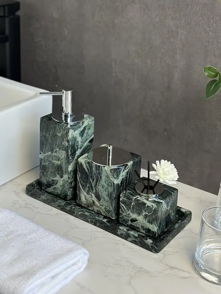 럭셔리 천연 대리석 욕실 트레이 세트 - 그린 오닉스  - W Spa & Wellness 리뷰 및 가격