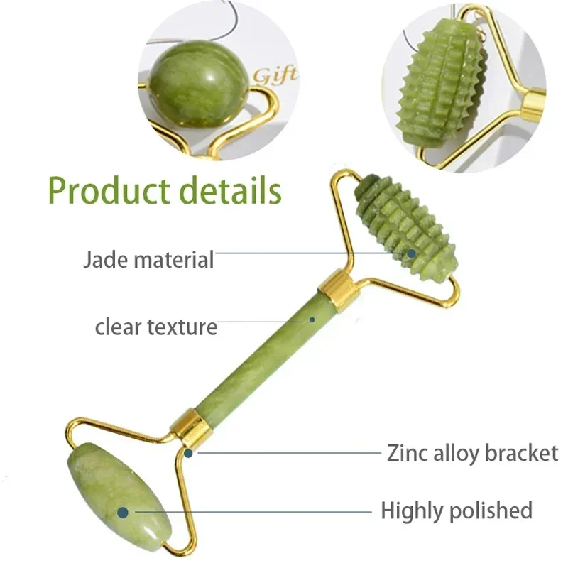 천연 옥 롤러 페이스 구아샤 천연석 바디 목 마사지기  - Jade Roller Stone 리뷰 및 가격