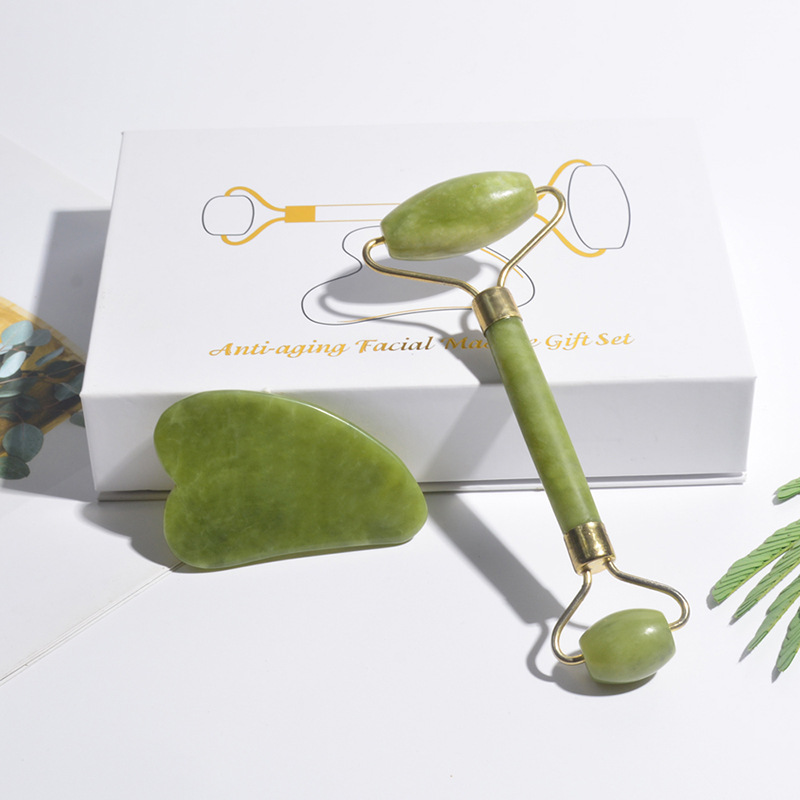 천연 옥 롤러 페이스 구아샤 천연석 바디 목 마사지기  - Jade Roller Stone 리뷰 및 가격