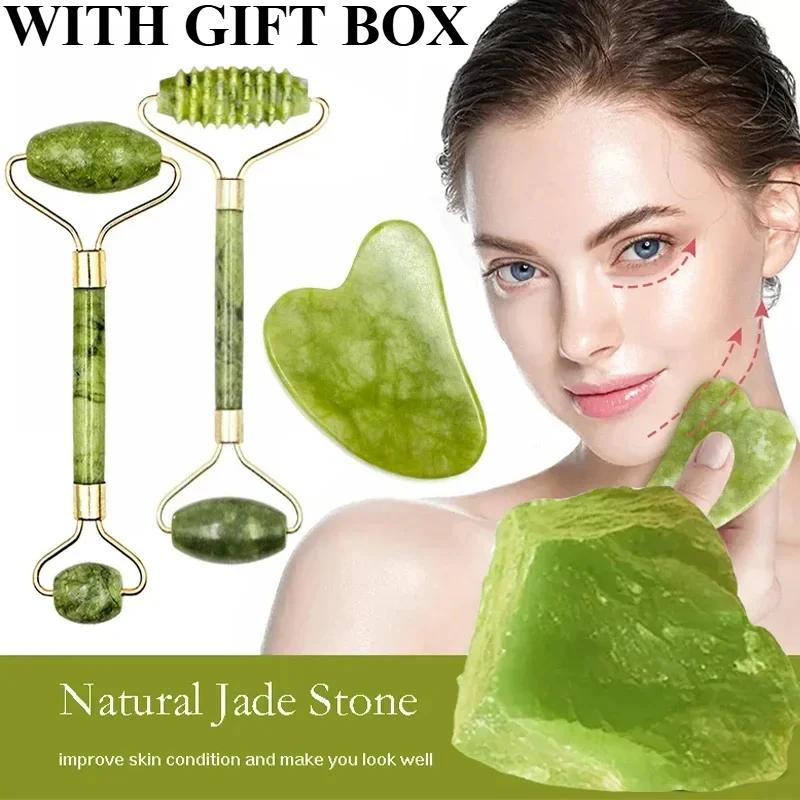 천연 옥 롤러 페이스 구아샤 천연석 바디 목 마사지기  - Jade Roller Stone 리뷰 및 가격